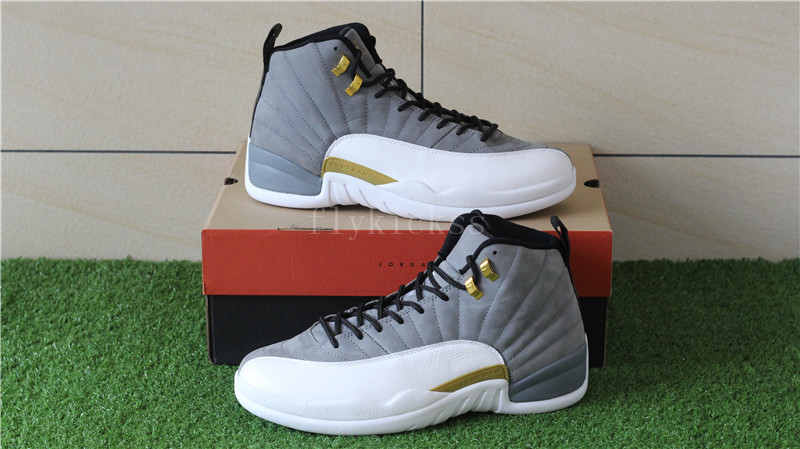 Authenitc Air Jordan 12 Retro UNC Grey Gold